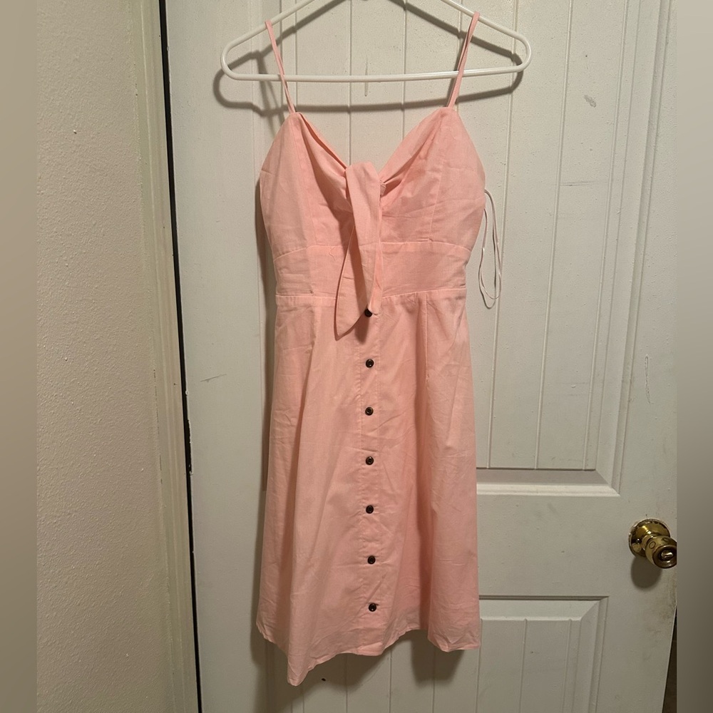 Pink Strap Bow Tie dress